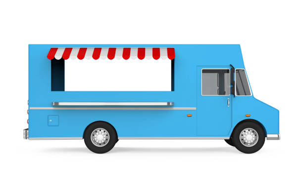 Food Truck isolated on background. 3D render