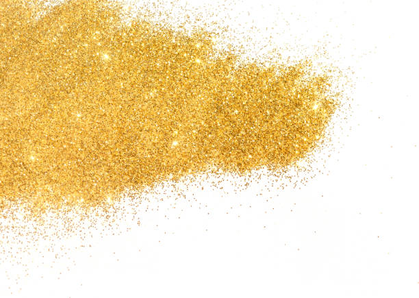 istock Textured background with golden glitter sparkle on white 1018062096