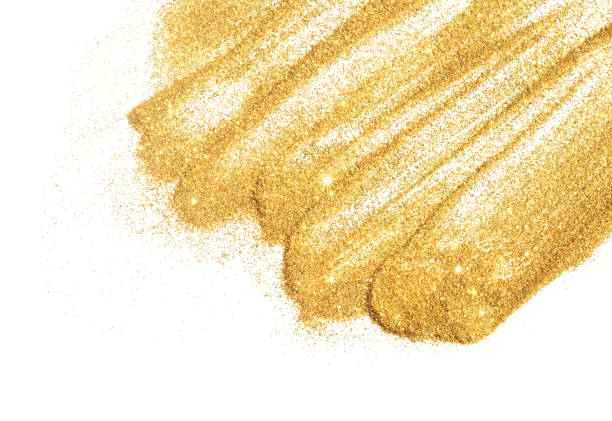 istock Textured background with golden glitter sparkle on white 1018062192