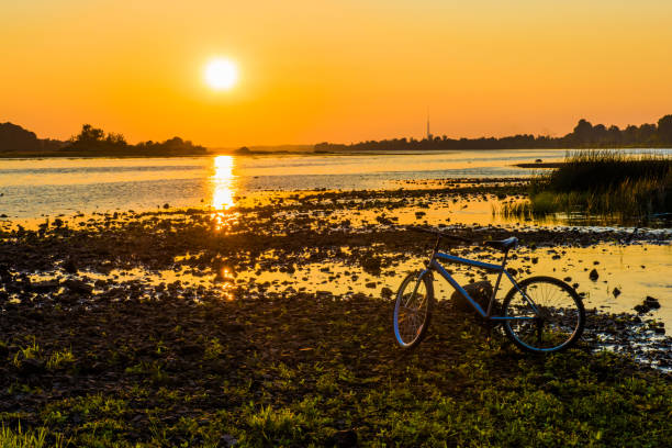 istock Summer sunset over the Daugava river, Riga Latvia 1018064734