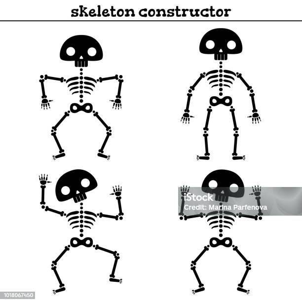 Funny Human Skeleton Constructor For Creation Different Poses Stock Illustration - Download Image Now
