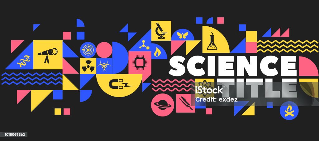 Science Title Square Science Title Design Composition Stock Illustration - Download Image ...