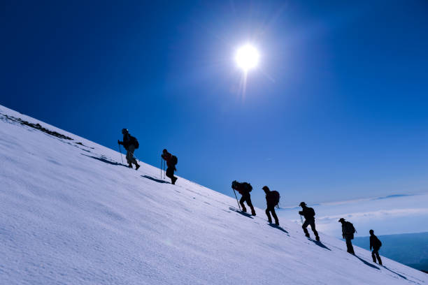 istock mountaineering march in challenging and inclined mountains 1018075716