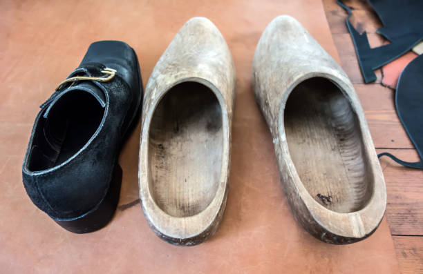 istock Vintage dutch wooden clogs 1018076204