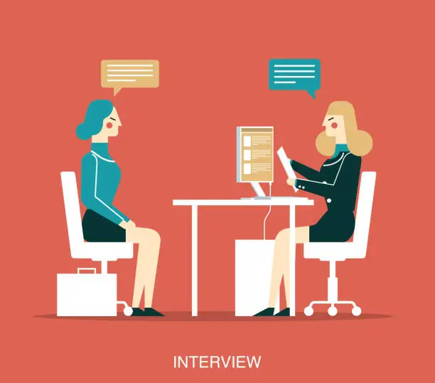 Vector illustration of Businesswoman - Interview