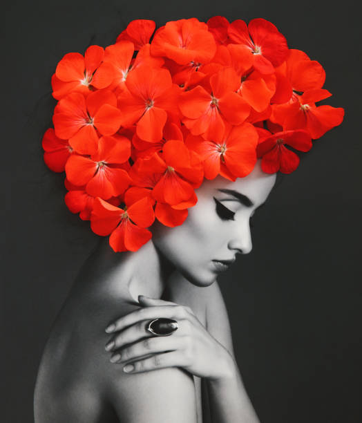 istock Collage with female portrait and flowers 1018085744