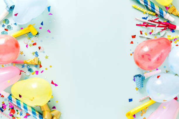 istock Frame of decoration party top view flat lay 1018089382
