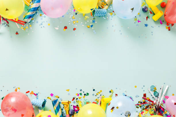 istock Flat lay decoration party concept top view 1018091698
