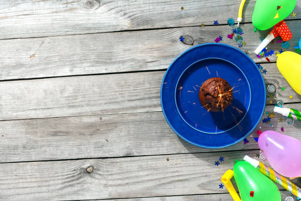 Chocolate muffin sparkler and decoration party