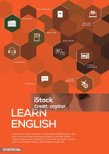 istock Learn English. Brochure Template Layout, Cover Design 1018095186