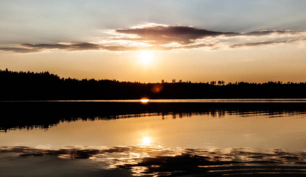 istock Landscape - sunset on the lake 1018098732