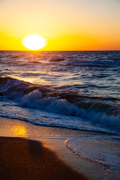 istock Beautiful sea at sunset. 1018102086