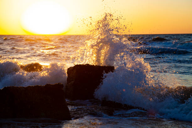 istock Beautiful sea at sunset. 1018102952