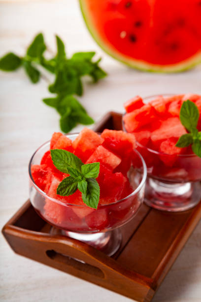 istock Pieces of watermelon and mint 1018106618