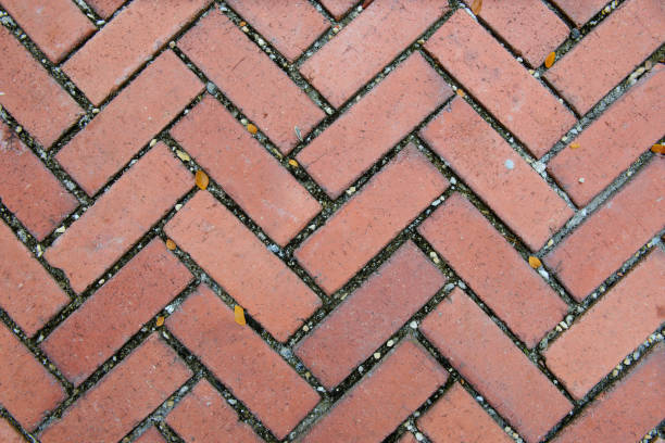 istock Flooring pattern with beautiful red clay tiles for walkway flooring 1018107080