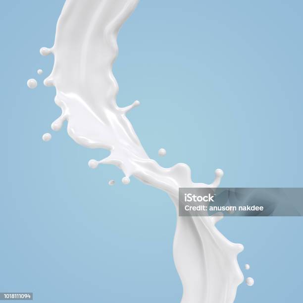 Milk Or Yogurt Splash Stock Photo - Download Image Now - Milk, Splashing, Yogurt