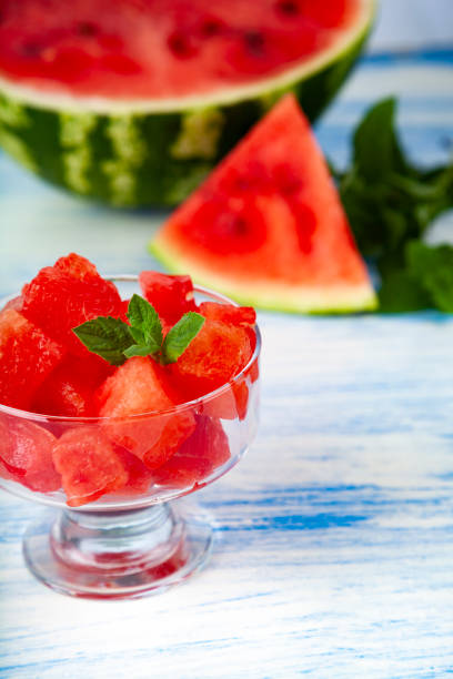 istock Pieces of watermelon and mint 1018111304