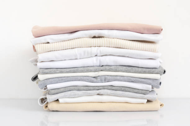 istock Stacked colorful t-shirts 1018113876