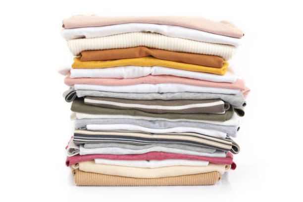 istock Stacked colorful t-shirts 1018113978