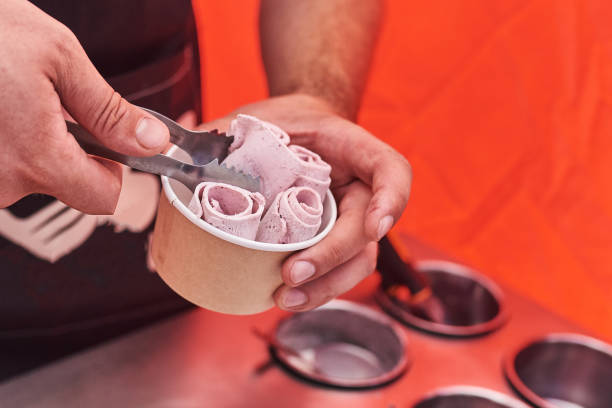 istock The cooking process fried Thai ice cream on the street. 1018114444