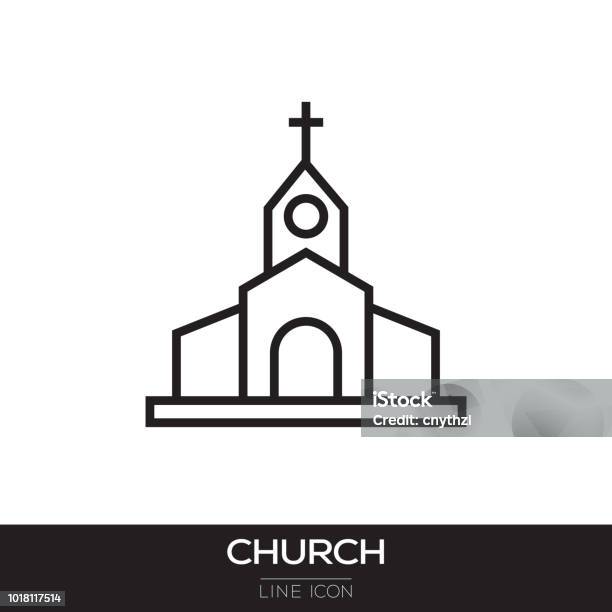 Church Line Icon Stock Illustration - Download Image Now - Church, Logo, Icon Symbol