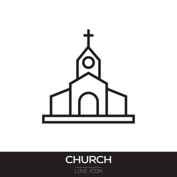 Vector illustration of CHURCH LINE ICON