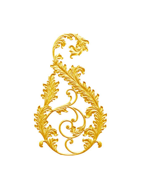 istock Ornament elements, vintage gold floral designs 1018121234
