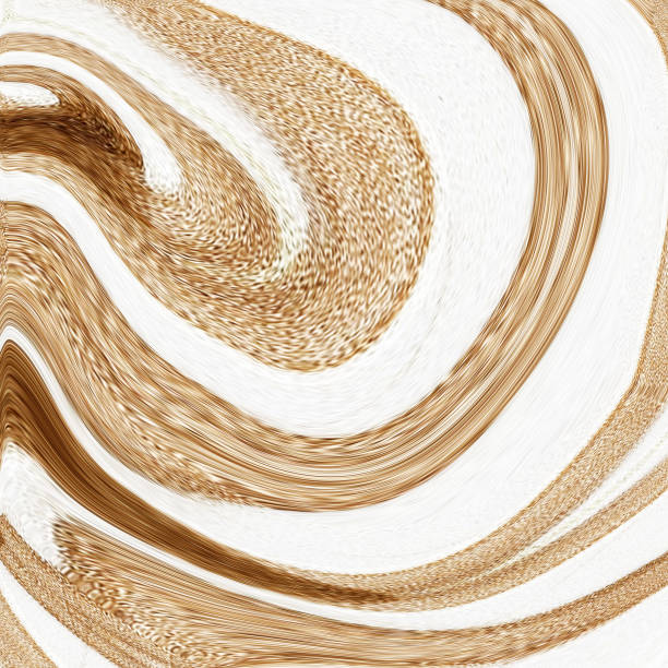 istock Creative background with abstract acrylic painted waves. Beautiful marble texture. Brown handmade surface. Liquid paint. Horizontal wallpaper. 1018121772