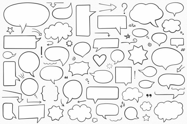 rede-blasen - text balloons stock-grafiken, -clipart, -cartoons und -symbole