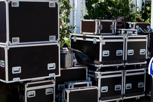 istock boxes for equipment. preparation for a concert
