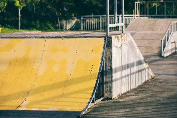Skate park in sunny summer day