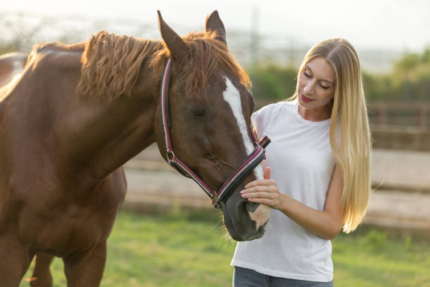 istock Friendship with her horse 1018156206