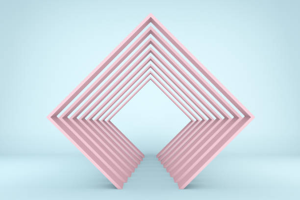 istock 3D Geometric Shapes Abstract Minimal Background, Tunnel, Corridor, Podium 1018188268