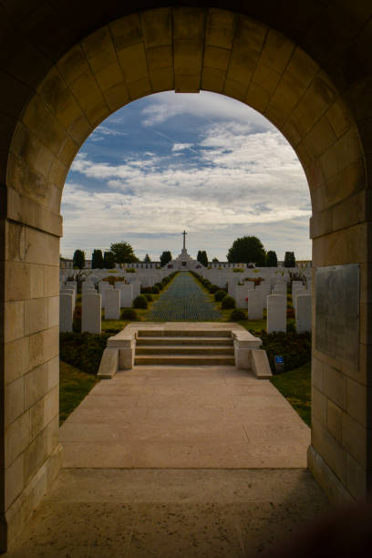 Entrance of Tyne Cot burial ground in Passendale 12th of August 2018: entrance of Tyne Cot cemetari in Passendaele passchendaele stock pictures, royalty-free photos & images