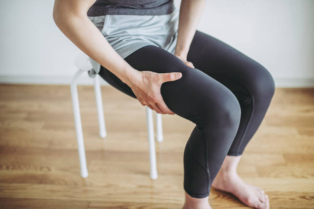 istock Women's thighs pain 1018207962