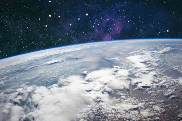istock View of space through the earth on Earth Observation . Futuristic abstract space background. 1018211072