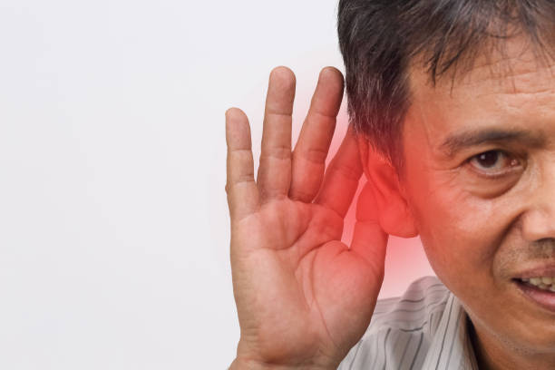 istock Senior man hearing loss , Hard of hearing 1018213980