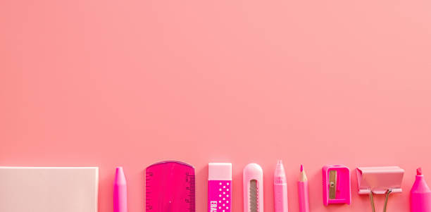 istock pink stationery on pink background top view flat lay with copyspace 1018214256