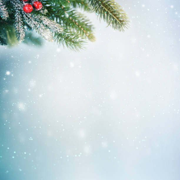 istock Christmas background with branch and ornaments 1018214294