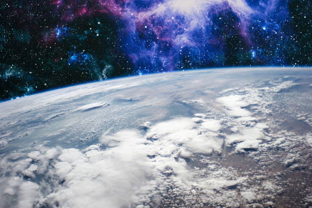 istock View of space through the earth on Earth Observation . Futuristic abstract space background. 1018214950