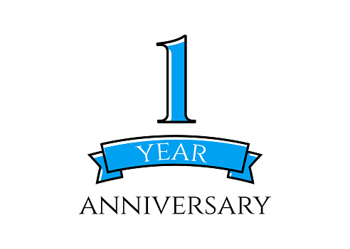 1 year anniversary logo. 1st year anniversary vector