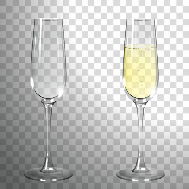 ein glas champagner - champagne flute champagne glass alcohol stock-grafiken, -clipart, -cartoons und -symbole