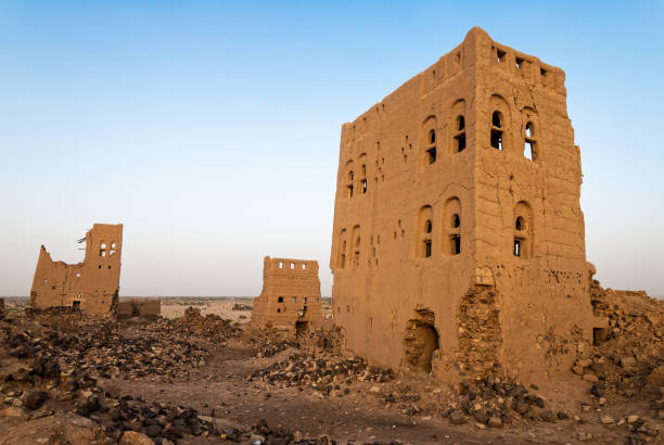 Buildings in Yemen stock photo