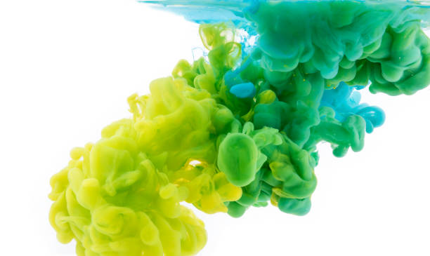 istock Abstract acrylic paint color swirls in water, texture background. 1018237250