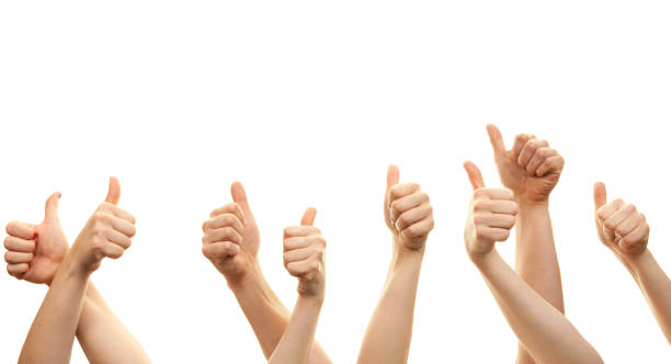 istock Hands and thumbs up isolated in front of white background 1018244760