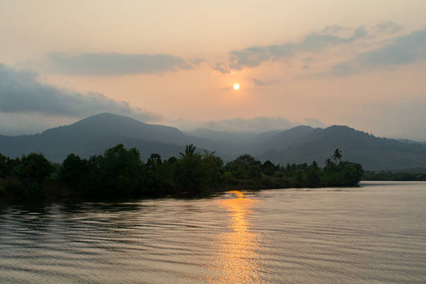 istock Sunset in the river  in  Kampot, Cambodia 1018252280
