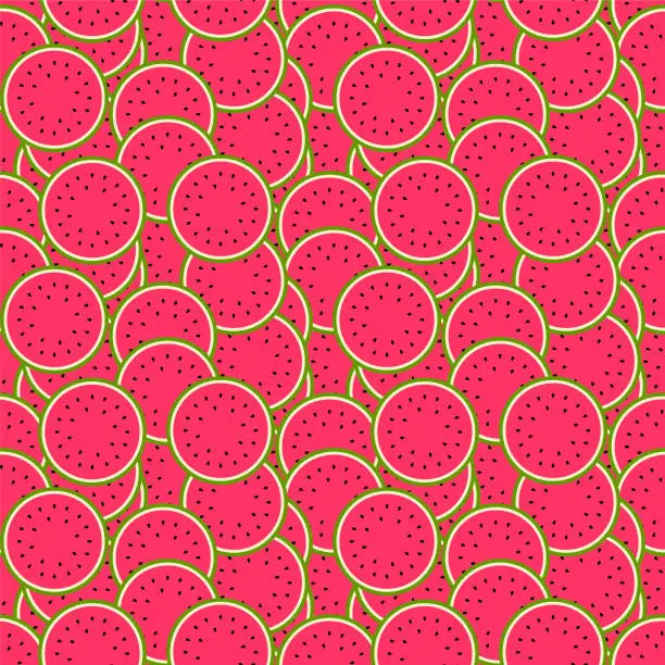 Vector illustration of Watermelon seamless pattern