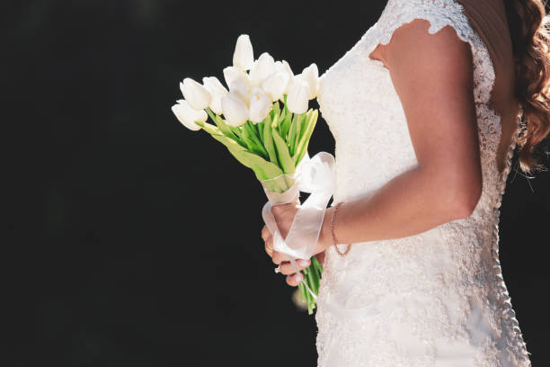 istock Wedding close up of white bridal bouquet 1018265992