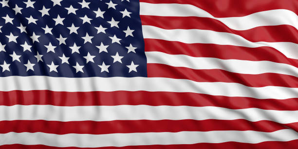 istock Waiving USA flag. 3d illustration 1018266060