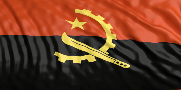 istock Waiving Angola flag. 3d illustration 1018266146